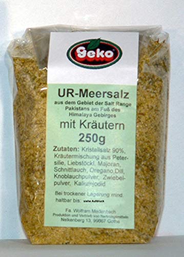 GEKO Salz-/Salzmischungen mit Himalayasalz aus der Salt Range Pakistan, im Nachfüllbeutel - OVP (Himalayasalz* mit Kräutern 250g)