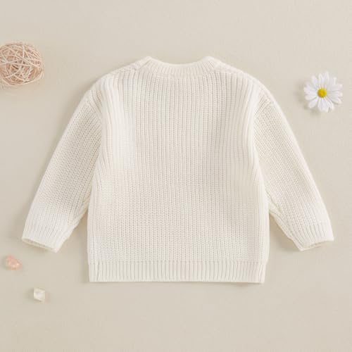 Baby Girl Sweater Bow Floral Fall Winter Knit Sweaters Toddler Infant Newborn Crewneck Sweatshirt Pullover4