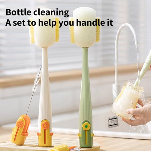 Bouteilles d'eau et récipients étroits brosse de nettoyage 5 en 1 compacte - 4