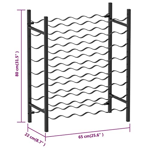 Soporte para vino para 48 botellas, moderno, negro miniatura 6