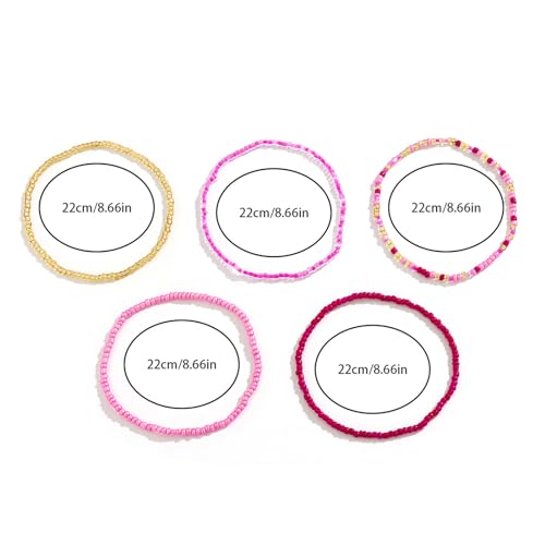 Image of 5Pcs Summer Beach Bead Anklet Bracelet,Multi-layered Pearl Anklets,Bikini Foot Chain Bracelet Wedding Bridal Adjustable Leg Bracelet Jewelry for Women Girls
