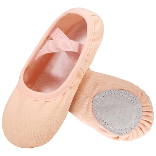 Arshiner Ballet Shoes for Girls Canvas Ballet Slippers Dance Shoes with Elastic Band for Toddler/Little Kid/Big Kid1