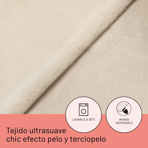 Miniatura 6 de Daga Manta Térmica Eléctrica De Sofá Relax Suave Chic, Tecnología De Calefacción Intellisense, Tejido Suave Chic Efecto Pelo Y Terciopelo, 6 Niveles De Temperatura, 160 X 120 Cm
