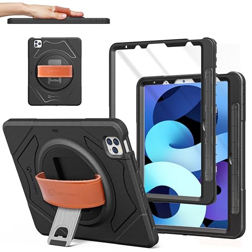 New Trent New iPad Pro 11 4th Gen Case with Pencil Holder Screen Protector Kickstand, Hand Strap