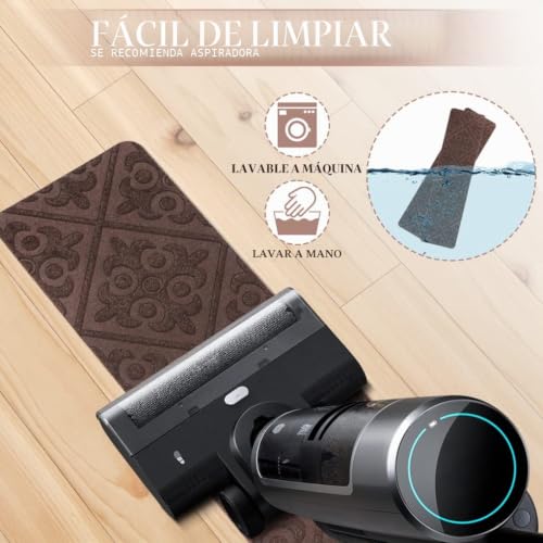 Miniatura 4 de Arthome Alfombras De Escalera Antideslizantes, 15 Paquetes 20cm X 76cm Madera Escalones, Autoadhesivo Alfombra Antideslizante Seguridad Para Mascotas, Ancianos Y Niños Marrón Gofrado