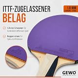 GEWO PS Blast Control rakietka do tenisa stołowego – zatwierdzona przez ITTF profesjonalna rakietka do tenisa stołowego, gotowa rakietka z kontrolowaną powłoką Thunderball 2 i wysokimi właściwościami