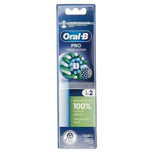 Oral-B Têtes de rechange Pro Cross Action pour Brosse à Dents Électrique Rechargeable 2 pcs