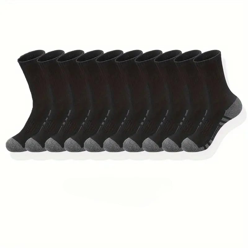 Men's Sports Socks, Comfortable and Durable, Suitable for Running and Fitness (10 Pairs)