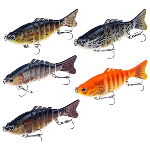 Leurre de pêche articulé à 7 segments flottant pour carnassiers en lac et rivière
