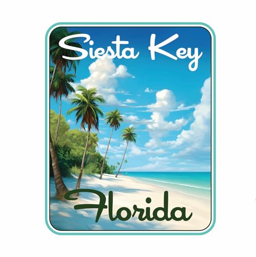 Siesta Key Beach Florida Tropical Beach Design Souvenir Die Cut Decorative Flat Magnet 2-Inch