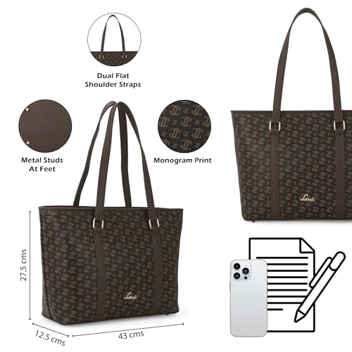 Image of Lavie Women's Mono LL Meryl Tote Bag for Women | Tote Handbag for Work | Ladies purse | Stylish Shoulder Bag | Gift for Women