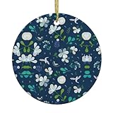 Adornos de Navidad con hierba y paloma, regalo de adorno, regalos de cumpleaños para árbol de Navidad, adorno de cerámica