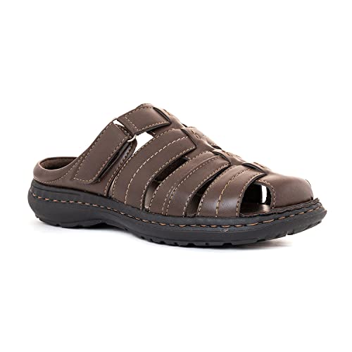 Image of Khadim's 9361254 Lightweight Durable Extra Soft Trendy Premium Stylish Casual Velcro Strap /Slip-On Sandals | Floaters For Men