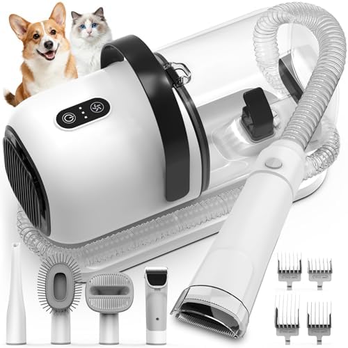 FIXR Dog Grooming Vacuum, All-in-One Pet Grooming Kit with Hair C...