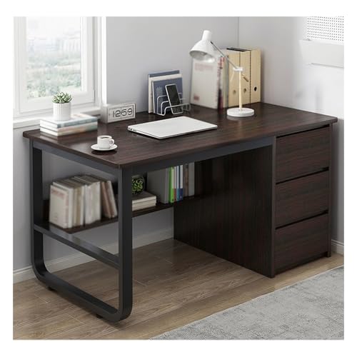 Bureau d'ordinateur moderne gris avec plateau d'écriture compact pour studio - 2
