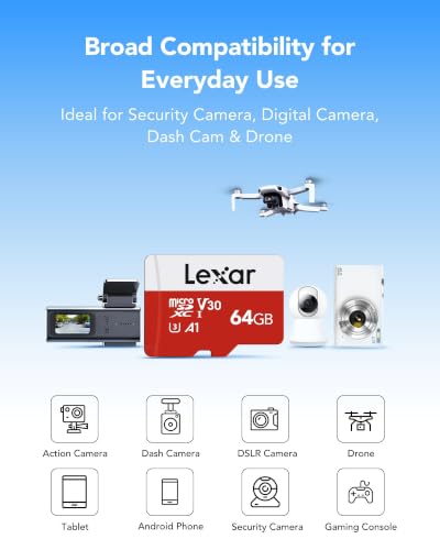 Lexar E-Series 64GB 3 PK Micro SD Card microSDXC UHS-I Flash Memory Card | 100MB/s, C10, U3, A1, V30, Full HD, 4K UHD, High Speed TF Card with Adapter - image 3