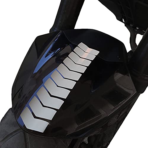Ok Tasarımlı Süt Beyaz Çamurluk ve Kask Stickerı