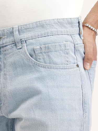 Image of WROGN Men's 100% Cotton Jeans | Solid | Anti Fit
