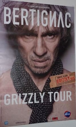 Poster Bertignac Grizzly Tour 80x120cm pour créer un coin musique vintage à la maison