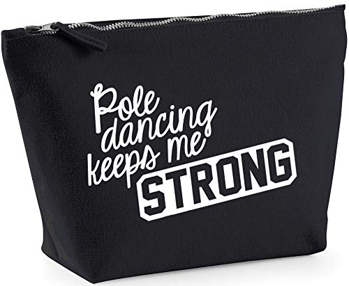 Hippowarehouse Pole dancing keeps me strong printed make up cosmetic wash bag 18x19x9cm