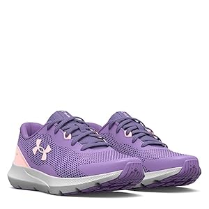 Under Armour Girls Surge 3 Running Shoe, Vivid Lilac (500