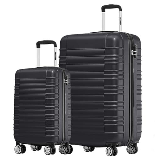 TRVLMORE Koffer & Trolleys - Koffer Set, Kofferset 2 Teilig, Handgepäck Koffer, Hartschalenkoffer Groß, Reisekoffer mit Rollen Groß - Trolley Handgepäck - Handgepäck Trolley 55x36x20 - Schwarz