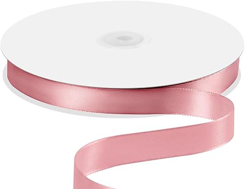 Cinta de satén de 58 pulgadas x 100 yardas, cinta de seda rosa con carrete, ideal para envolver regalos, ramos florales, manualidades, decoraciones