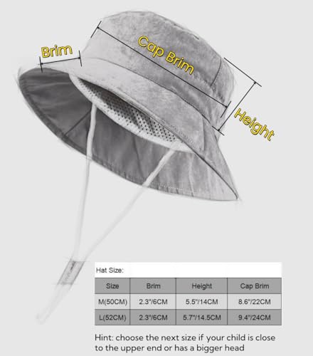 LLmoway Baby Sun Hat Toddler Bucket Hats for Boys Girls Summer Beach UV Protection Lightweight Kids Summer Hat with Strap3