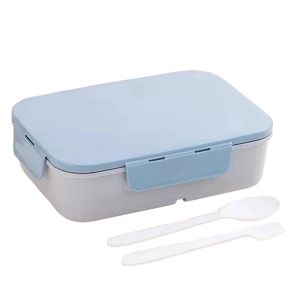 Vjsujehgy 1pc 1200ml Flip-Top-Lunch Box Portable Leakproof& Waterproof Design for Outdoor Use- College Storage Solution Blue A