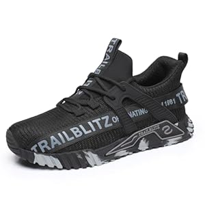 Composite Steel Toe Shoes for Men Work Safety Sneakers Non Slip Comfortable Lightweight Breathable Mens Hard Toe Industrial Construction Tennis Slip On Footwear