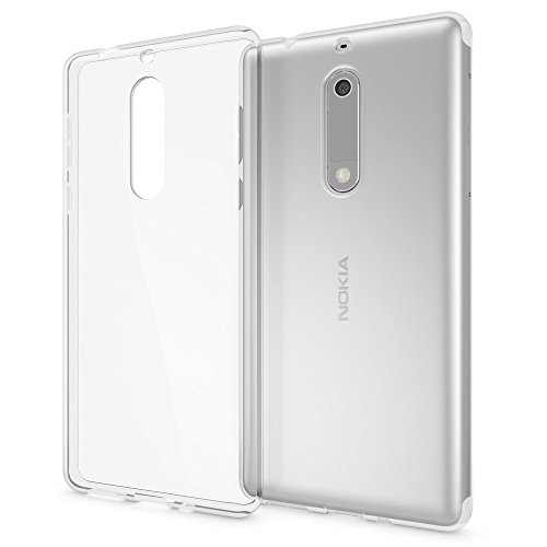 NALIA Funda Carcasa Compatible con Nokia 5, Protectora Movil Silicona Ultra-Fina Gel Cubierta Estuche, Goma Telefono Bumper Smart-Phone Cover Cobertura Delgado Claro Case Cristal Clear - Transparente