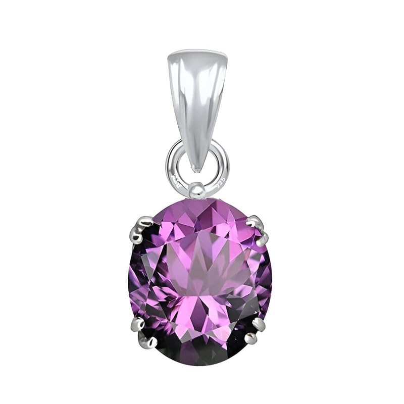 ptm Natural Amethyst/Kathela 3.25 Ratti to 10.25 Ratti or 3 Carat to 9.5 Carat Astrological Certified Gemstone bis Hallmark 925 Sterling Silver Pendant for Men & Women -nfba1-picture-2