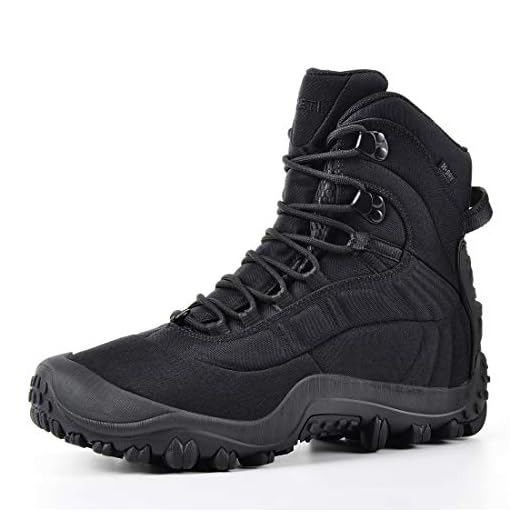 Bota Tática Masculina XPETI de cano médio Thermator Impermeável, Preto, 10.5