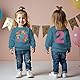 BOUTIKOME 2. Geburtstag Sweatshirt für Mädchen “I’m Two Cute” Drucker Pullover Zweiter Geburtstags Kinder Outfits Schwesterchen Rundhals Langarmshirt Herbst Winter Babykleidung(Blau,2 Jahre)