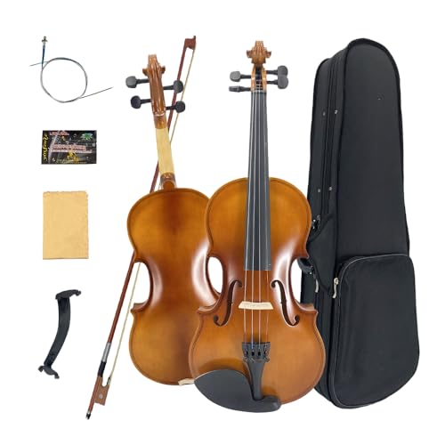 ModouString 4/4 Violin for Beginners & Adults, Full Size Solid Wood with Matte Finish, Complete Kit with Case & Brazilwood Bow