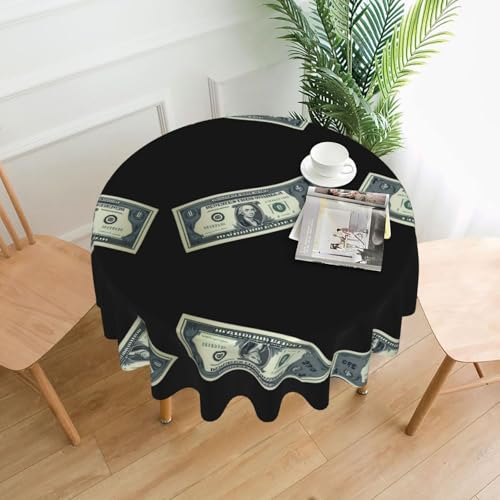 AKGFFDS Mantel decorativo redondo con impresión de boletos de papel, 152 cm, para comedor interior y exterior, fiestas, bodas