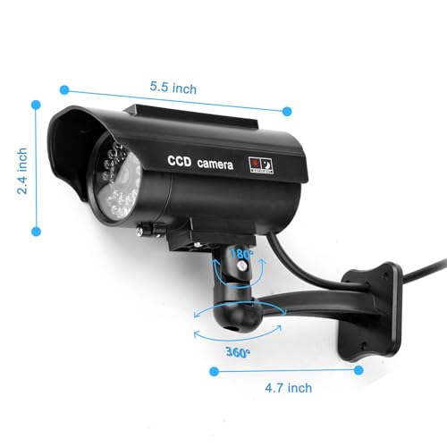 image for Saikiot Solar Powered Fake Security Camera, Easy to Install with Red L