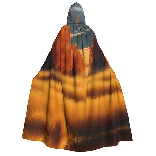 YQxwJL AB-122 Herbstlandschaft Kapuzenumhang Erwachsene