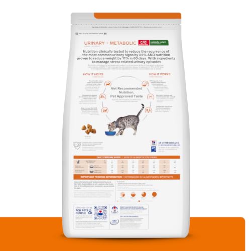 Hill's Prescription Diet c/d Multicare Stress + Metabolic Weight Dry Cat Food, Chicken, 6.35 lb. Bag
