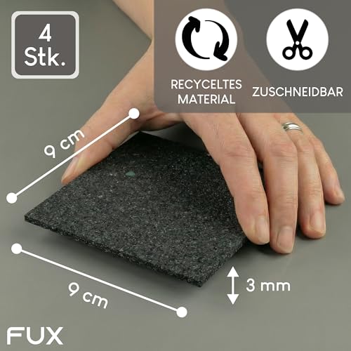 Schwingungsdämpfer Waschmaschine Unterlage 4 St Antivibrationsmatte Trockner - 9x9x0,3cm recyceltes Gummigranulat Made in Germany