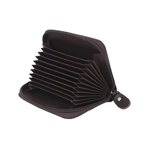 Image of Stealodeal Dark Brown RFID Protected Leather Debit /Credit /ATM 11 Slots for Men & Women Card Holder