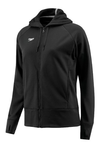Speedo 7201308 Womens Fleece Hoodie, Black, XS