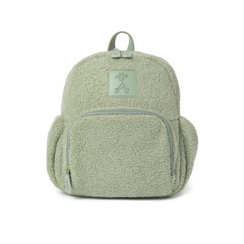 Mini mochila de oso de peluche para niños, bonita mochila para la escuela y la guardería, mochila para niños y niñas, mini mochila esponjosa para viajes, regalo de cumpleaños, Verde Salvia, Small