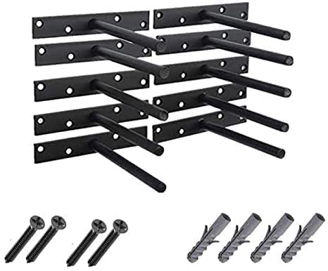 Lechansen Regalwinkel Schwarz Regalträger, 10 Stück Tablarträger Schwerlast Unsichtbar Bodenträger, Regalbodenträger für Verdeckte Holzregale zur Regal Befestigung und Wanddekoration (15 cm) Cover