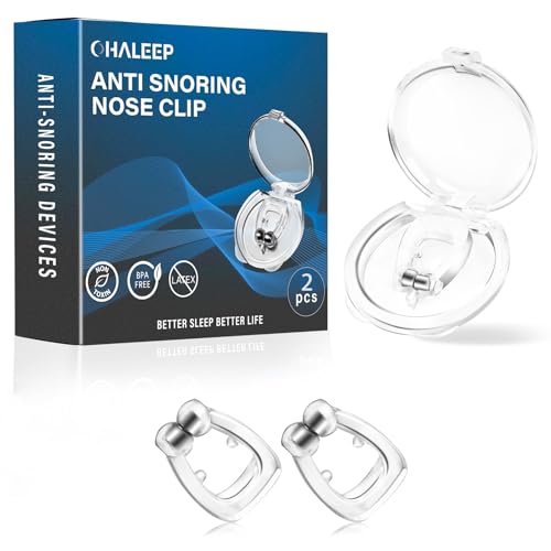 OHALEEP Anti Snoring Devices, Snore Stopper with Adjustable Magnet, Nasal Dilators Silicone Nose Clip Stop Snoring, Effective to Relieve Snoring, Snoring Solution for Comfortable and Quieter Sleep, M