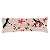 Sakura Branch with Cherry FlowersCherry Blossom Cotton Body Pillow Covers 20 x 54 with Zipper...