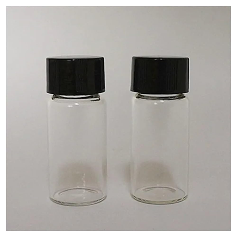 Attrezzature e forniture di laboratorio Flaconi for campioni in vetro trasparente da 3 ml a 50 con tappo a vite in plastica nera Flacone essenziale for uso in laboratorio