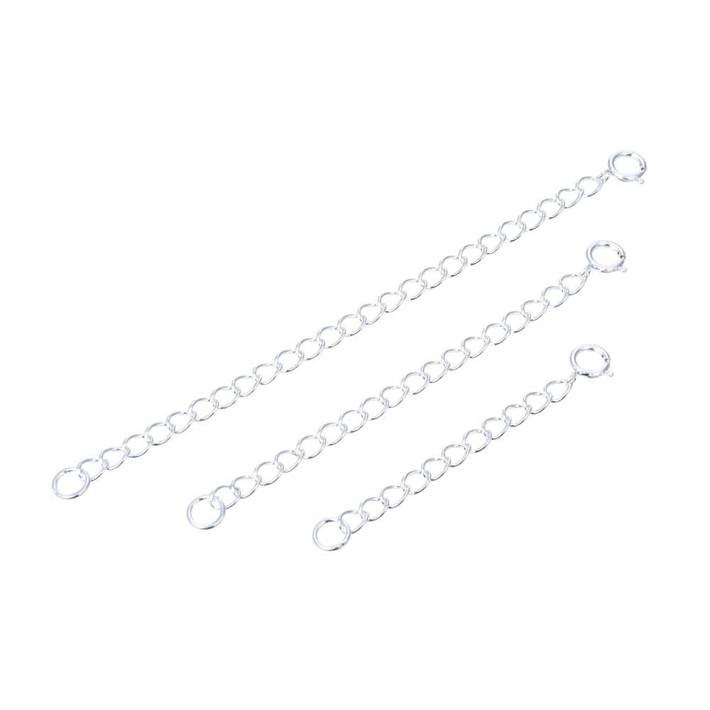 1pc Sterling Silver Necklace Extender Strong Removable Adjustable - 3 inch Chain Extension for Necklace Anklet Bracelet SS305-3