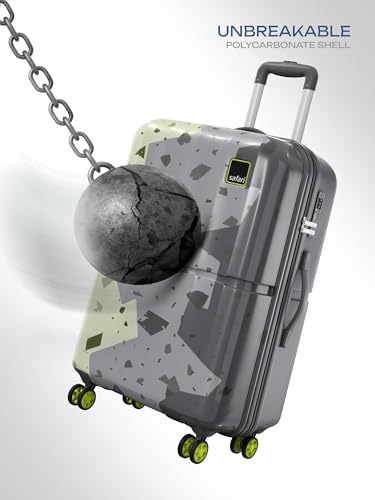 Image of Safari Tazzo 8 Wheels 66cm Medium Size Trolley Bag, Hard Case Polycarbonate, 360º Wheeling Small Check in Luggage, Suitcase for Travel, Trolley Bags for Travel, Printed