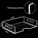 Acrylic Paper Tray 2 Pack Clear Letter Tray Desk Stackable Organizer for School, Home, Office - Horizontal - Image 3
